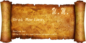 Urai Mariann névjegykártya