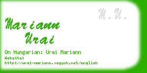 mariann urai business card